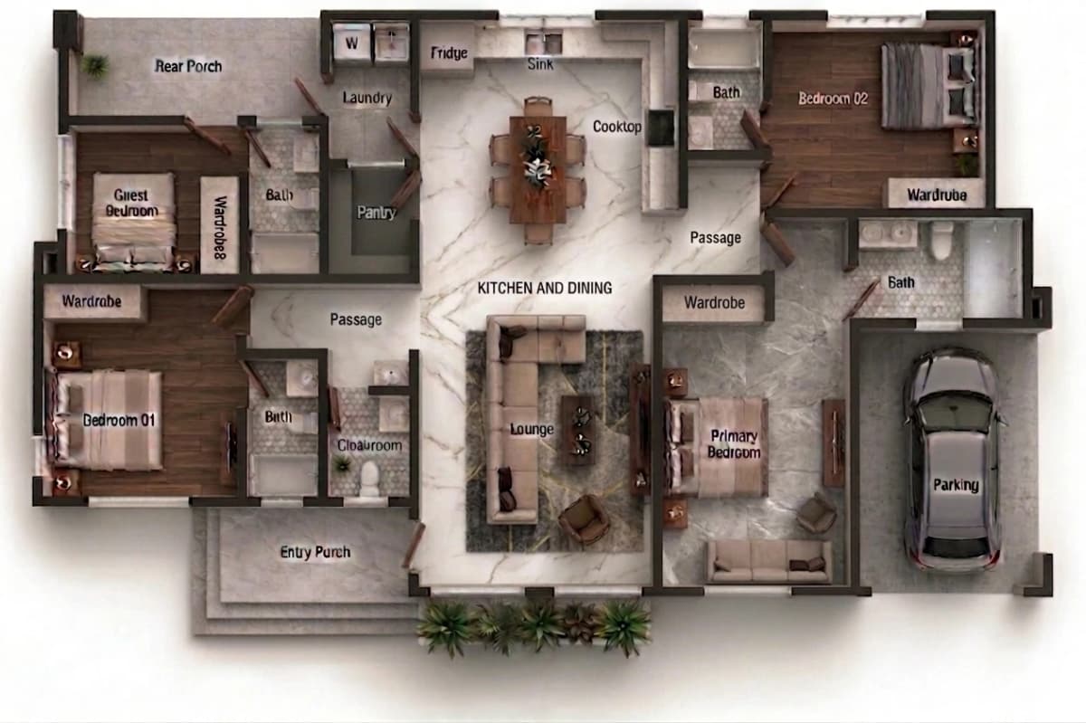 Ivanna Residence – 3D floor plan